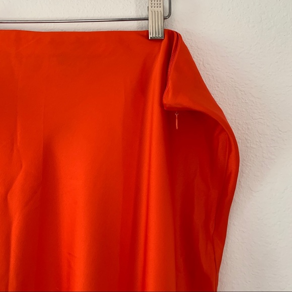Express Red Satin Midi-skirt - Picture 2 of 4